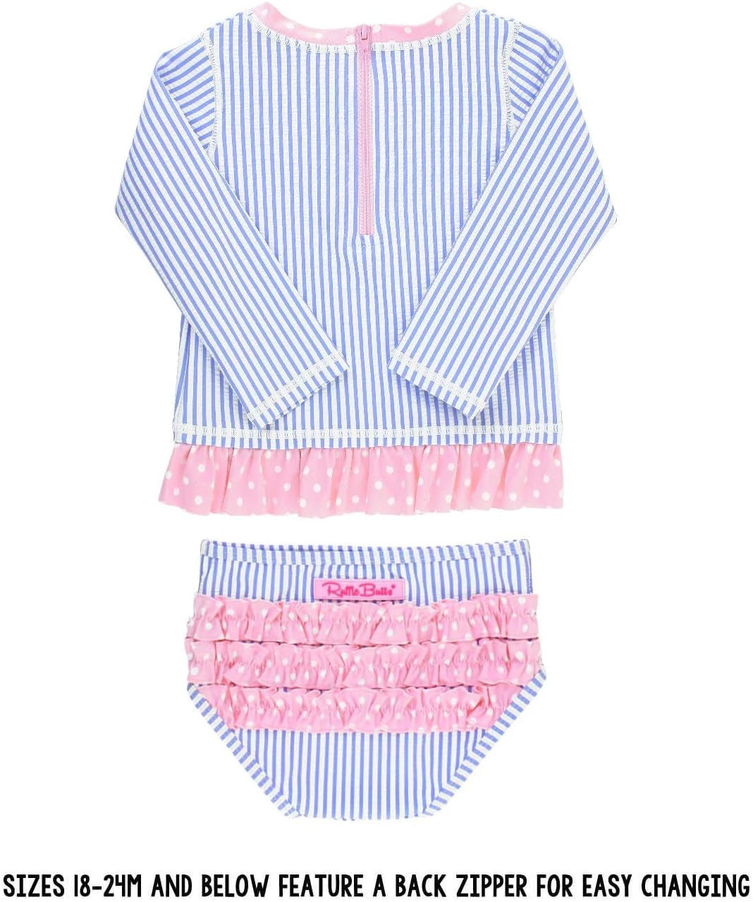 Baby/Toddler Girls Seersucker Long Sleeve Rash Guard Bikini